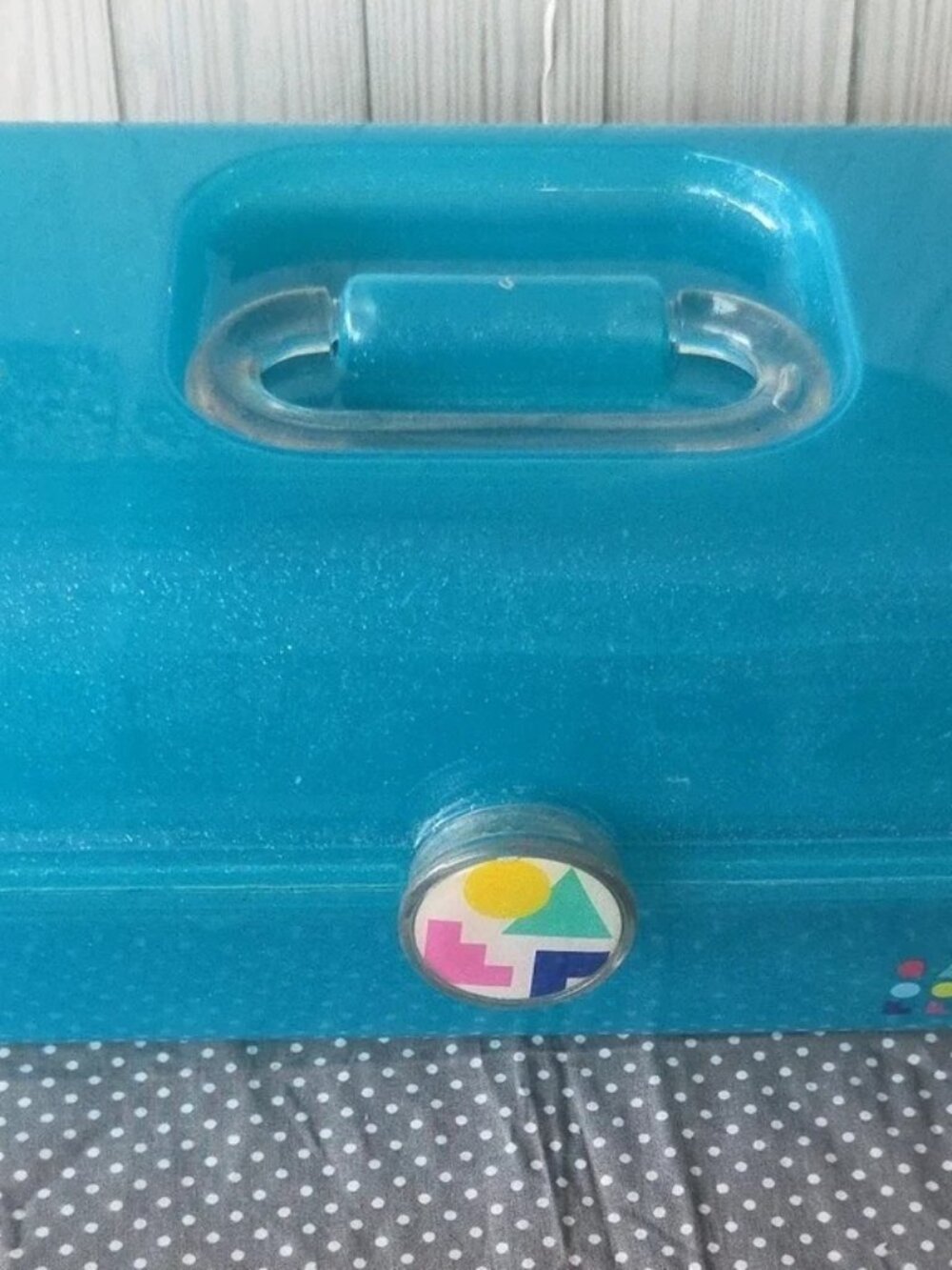 Cabboodle Teal Plastic Storage Box with Handle Cosmetic And Organizing Case